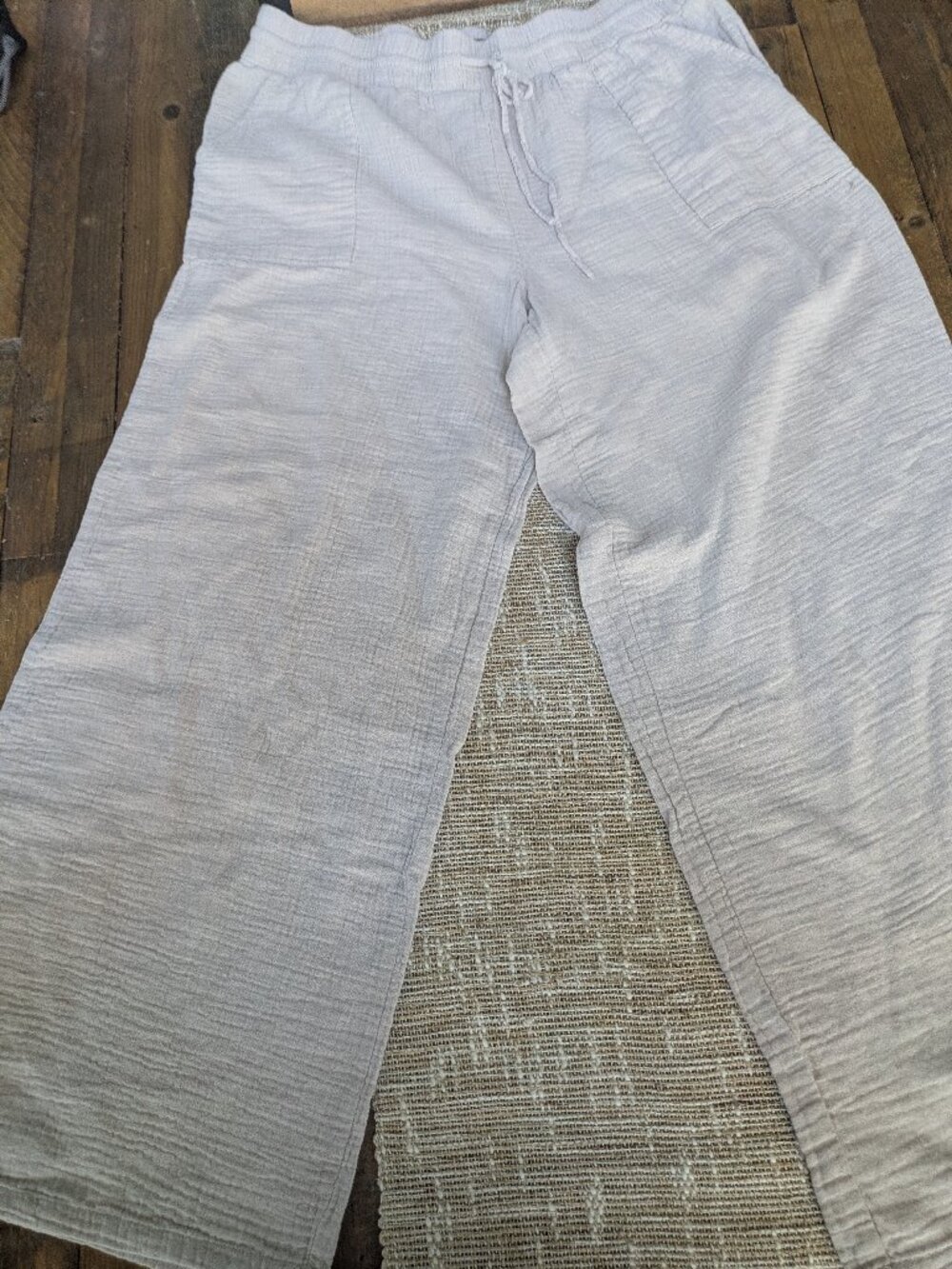 Style & Co khaki gauze cotton wide leg pants size M #286A
